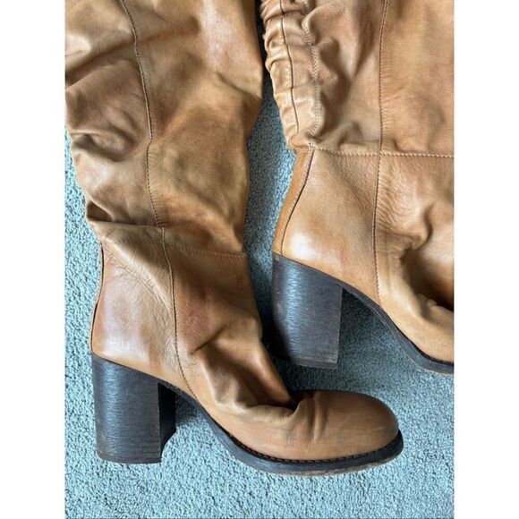 Free People Elyse Tall Boot Slouch Taupe Leather, $275 Sz 36 5.5/6 - Picture 7 of 10